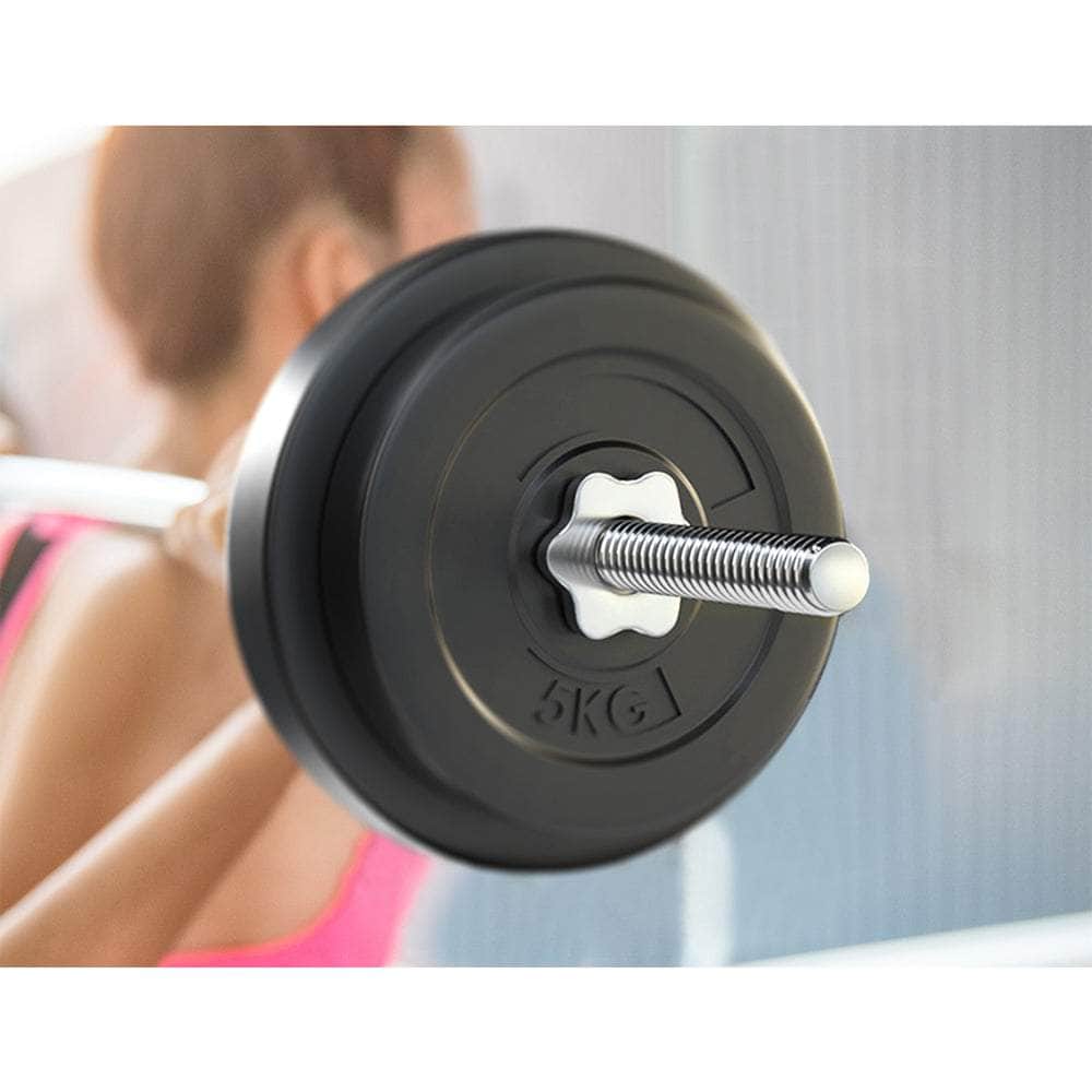 38Kg Barbell Set Weight Plates Bar Lifting Bench 168Cm