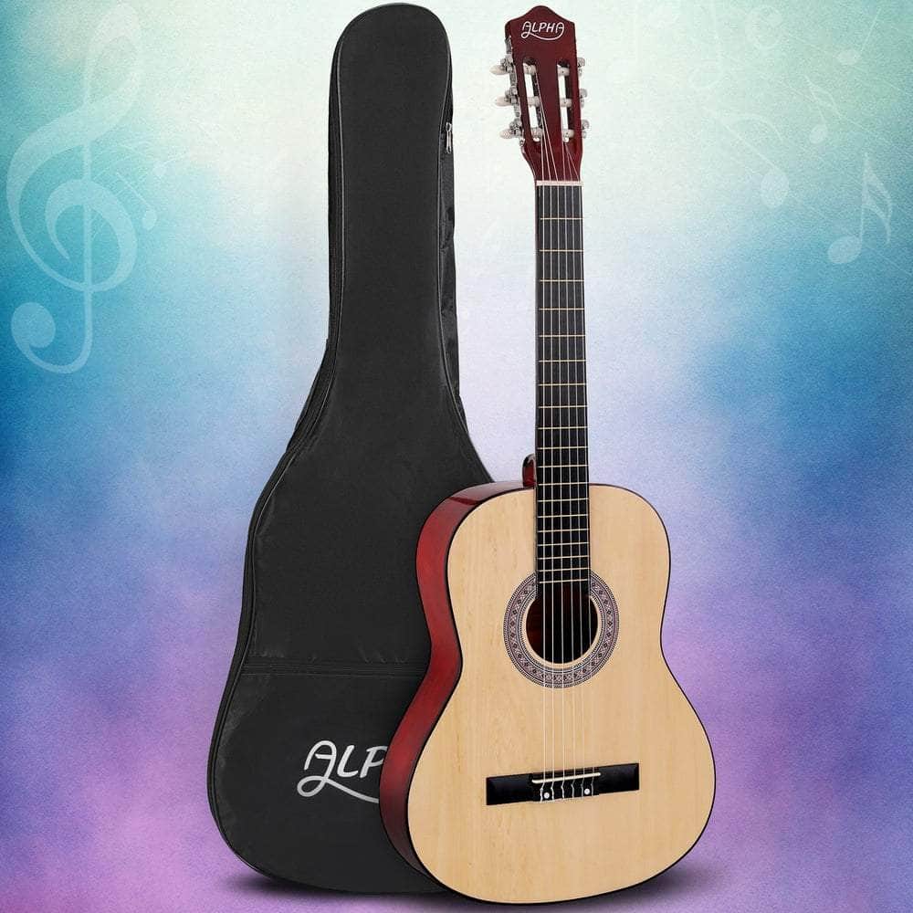 39 Inch Classical Guitar Wooden Body Nylon String Beginner Gift Natural | Natural colour