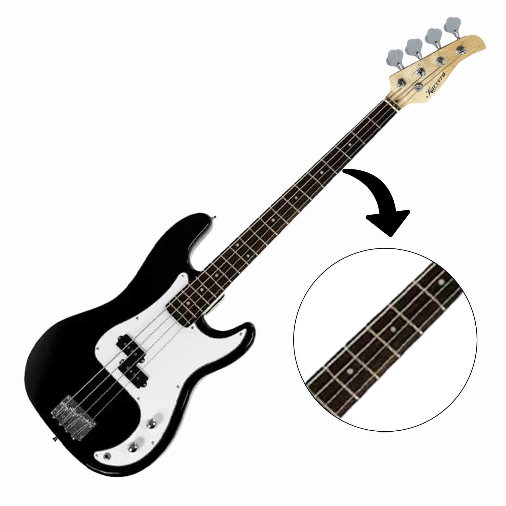 39in Electric Guitar Bass Music 4-String Instrument Full Size Black