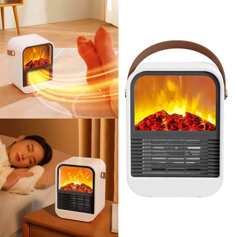 3D Flame Heater Office Desktop Heater Small Electric Heater for Home Quick