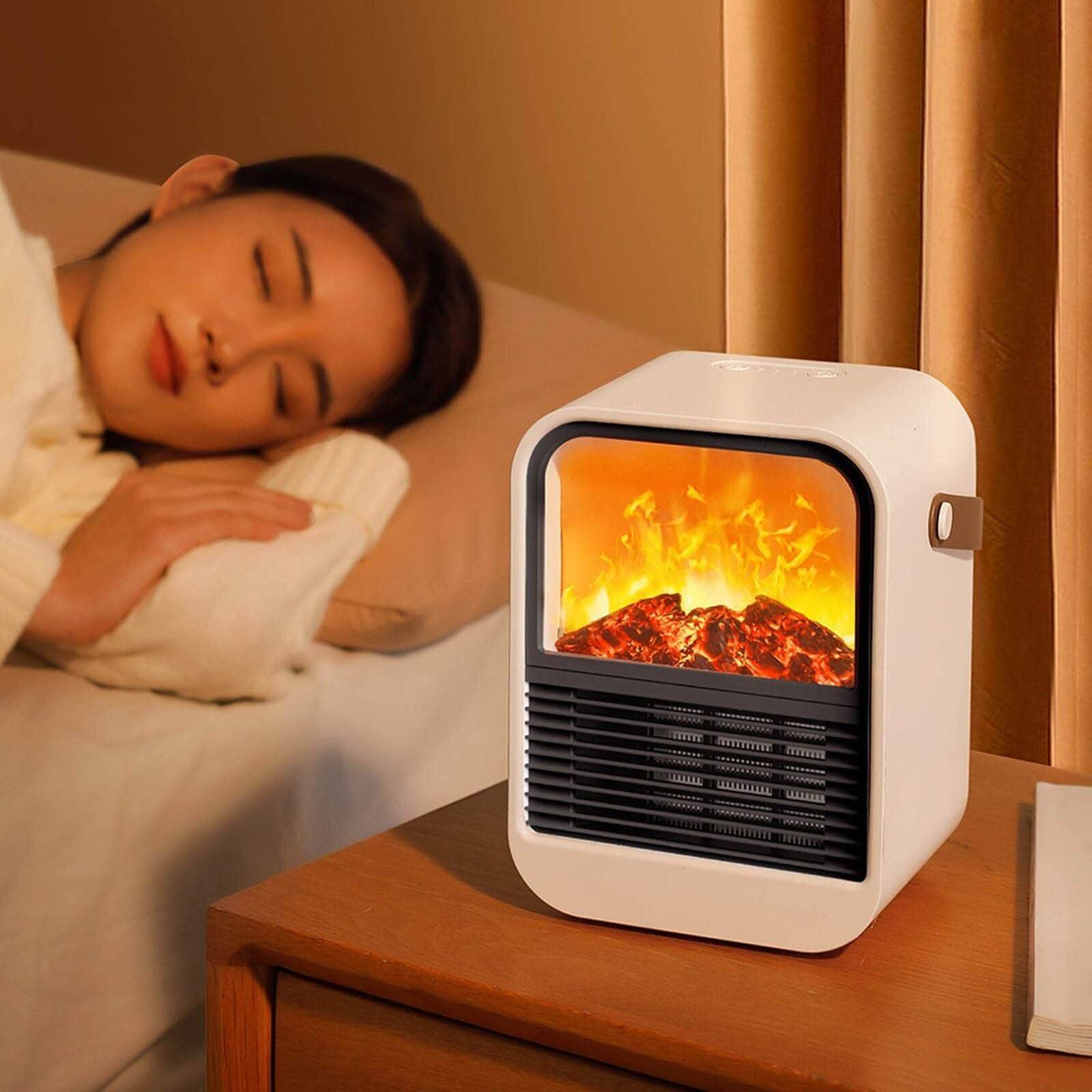 3D Flame Heater Office Desktop Heater Small Electric Heater for Home Quick