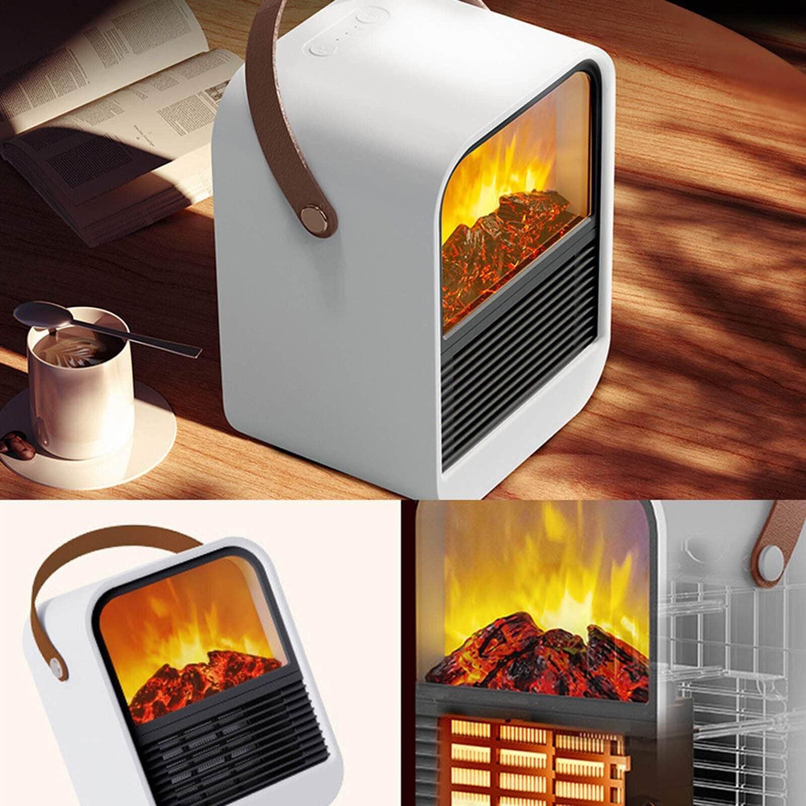 3D Flame Heater Office Desktop Heater Small Electric Heater for Home Quick