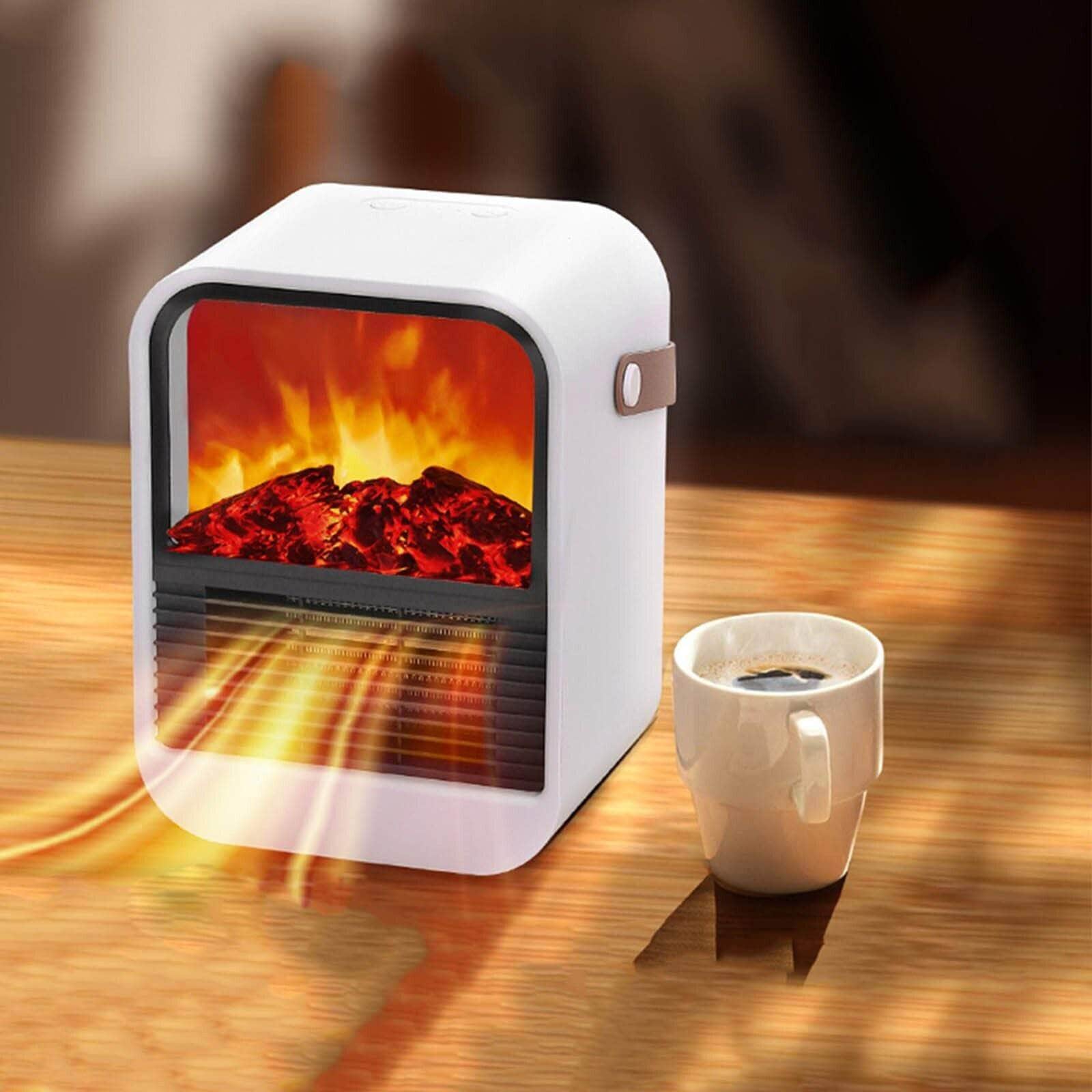 3D Flame Heater Office Desktop Heater Small Electric Heater for Home Quick