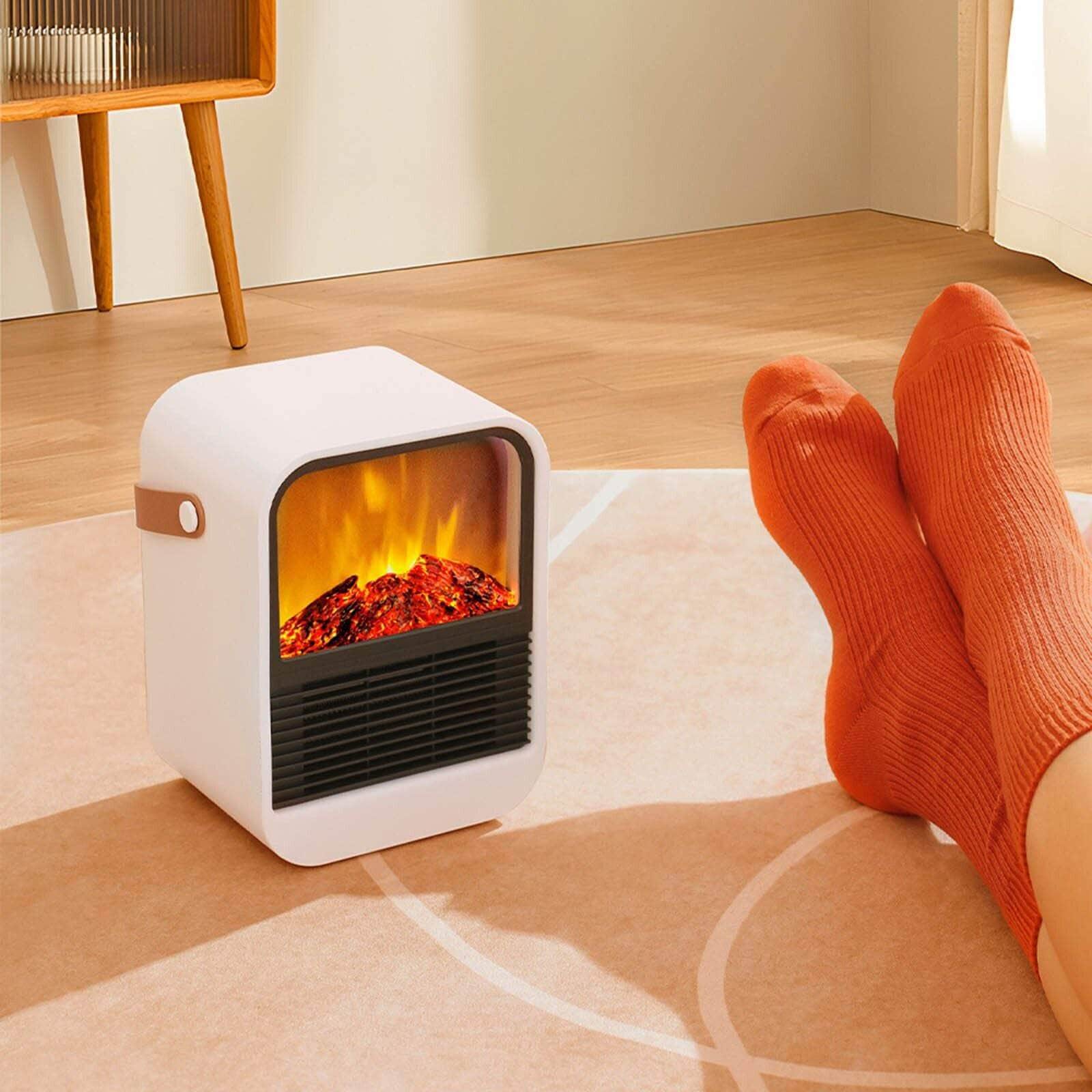 3D Flame Heater Office Desktop Heater Small Electric Heater for Home Quick