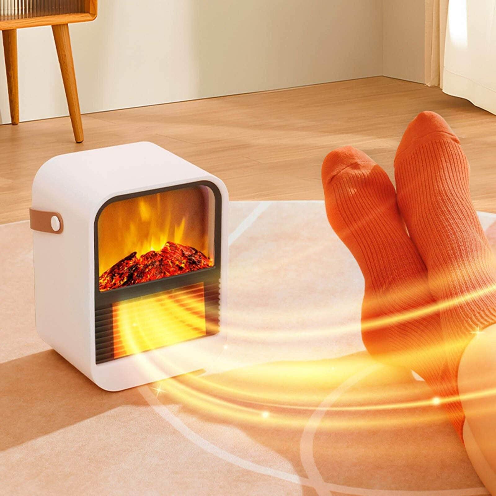 3D Flame Heater Office Desktop Heater Small Electric Heater for Home Quick