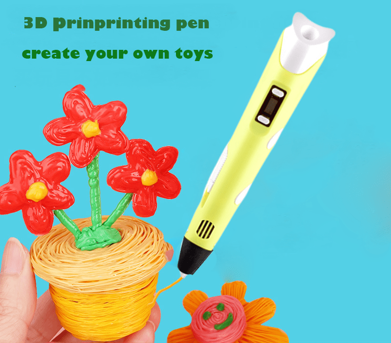 3D Printing Pen LCD Screen 3 Filaments Kids Gift