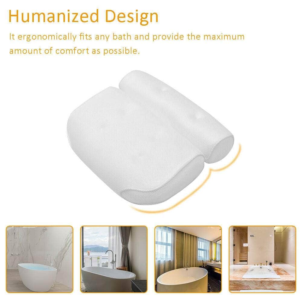3D Spa Mesh Bath Pillow Neck and Back Support