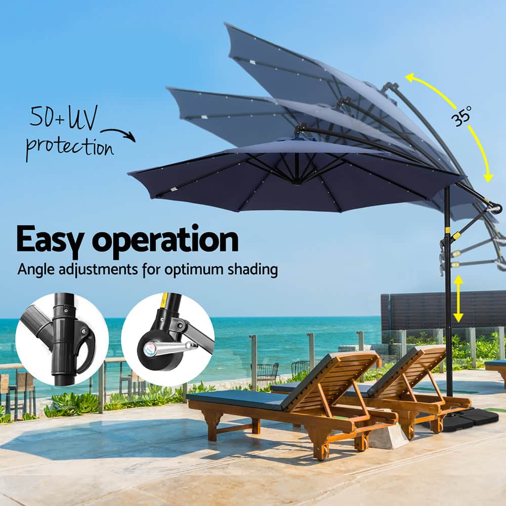 3M Outdoor Cantilever Umbrella with LED Base