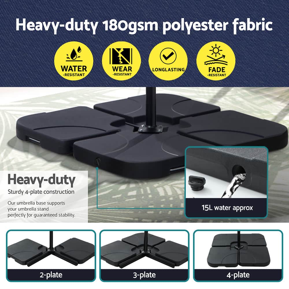 3M Outdoor Cantilever Umbrella with LED Base