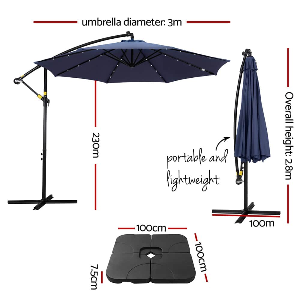 3M Outdoor Cantilever Umbrella with LED Base