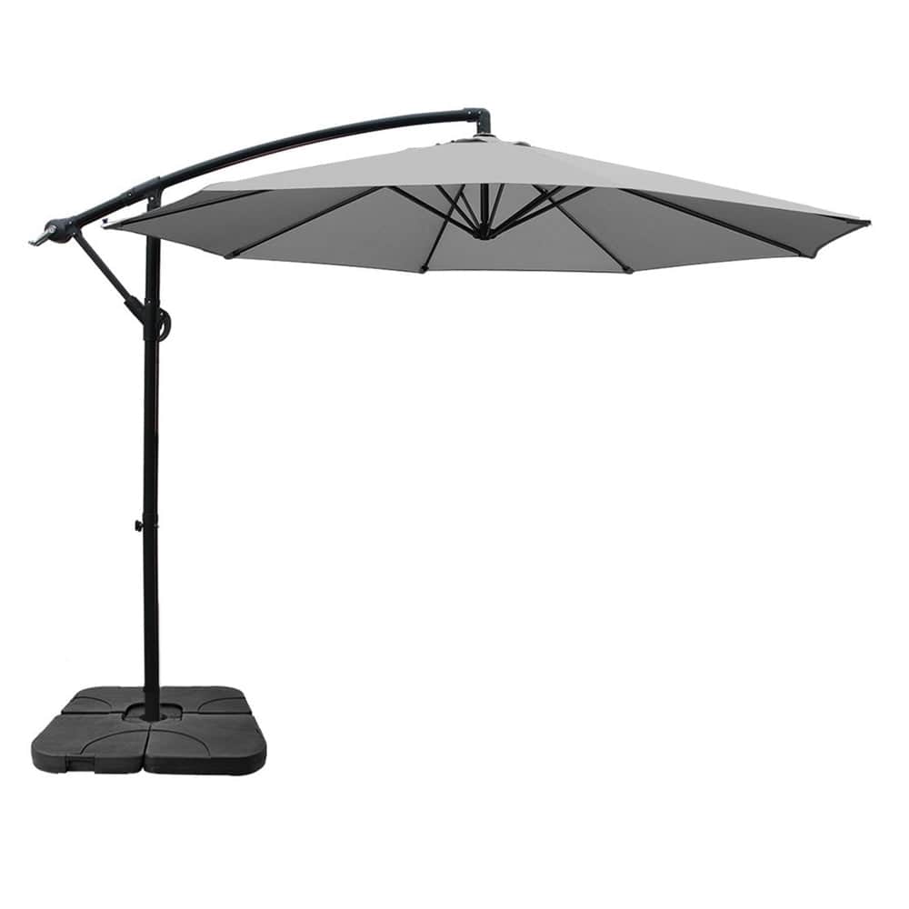 3M Umbrella W/Base Outdoor Cantilever Beach Garden Patio Parasol