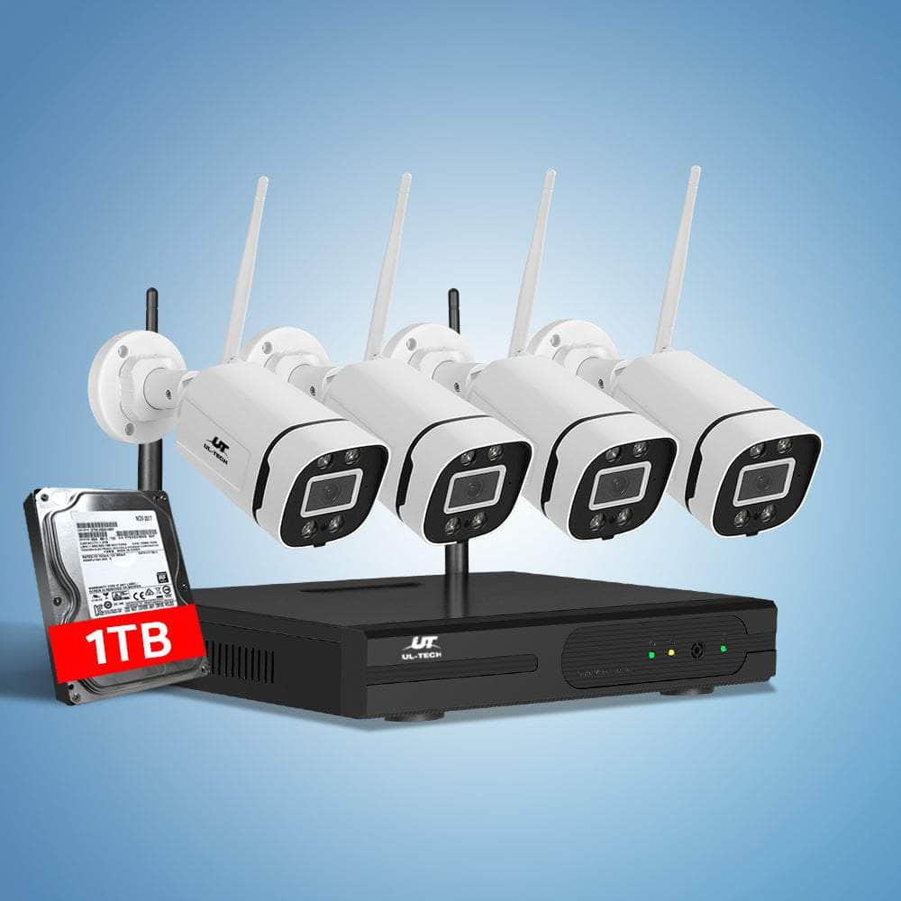 3MP Wireless CCTV Security Camera System WiFi Home Outdoor 8CH NVR 1TB/2TB
