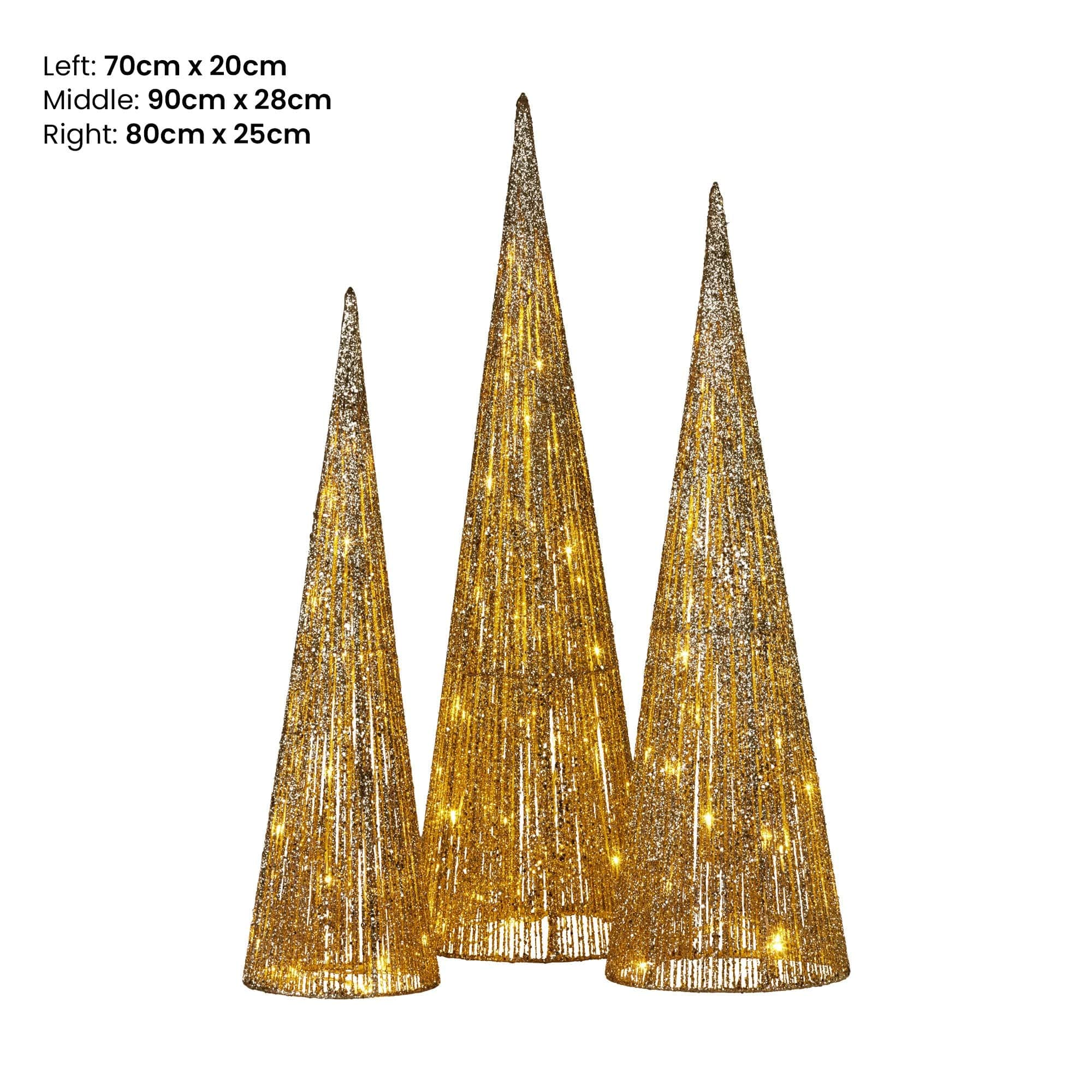 3pc Christmas Tree Indoor Outdoor Display Decoration LED Lights Front Yard Lawn - photo 3