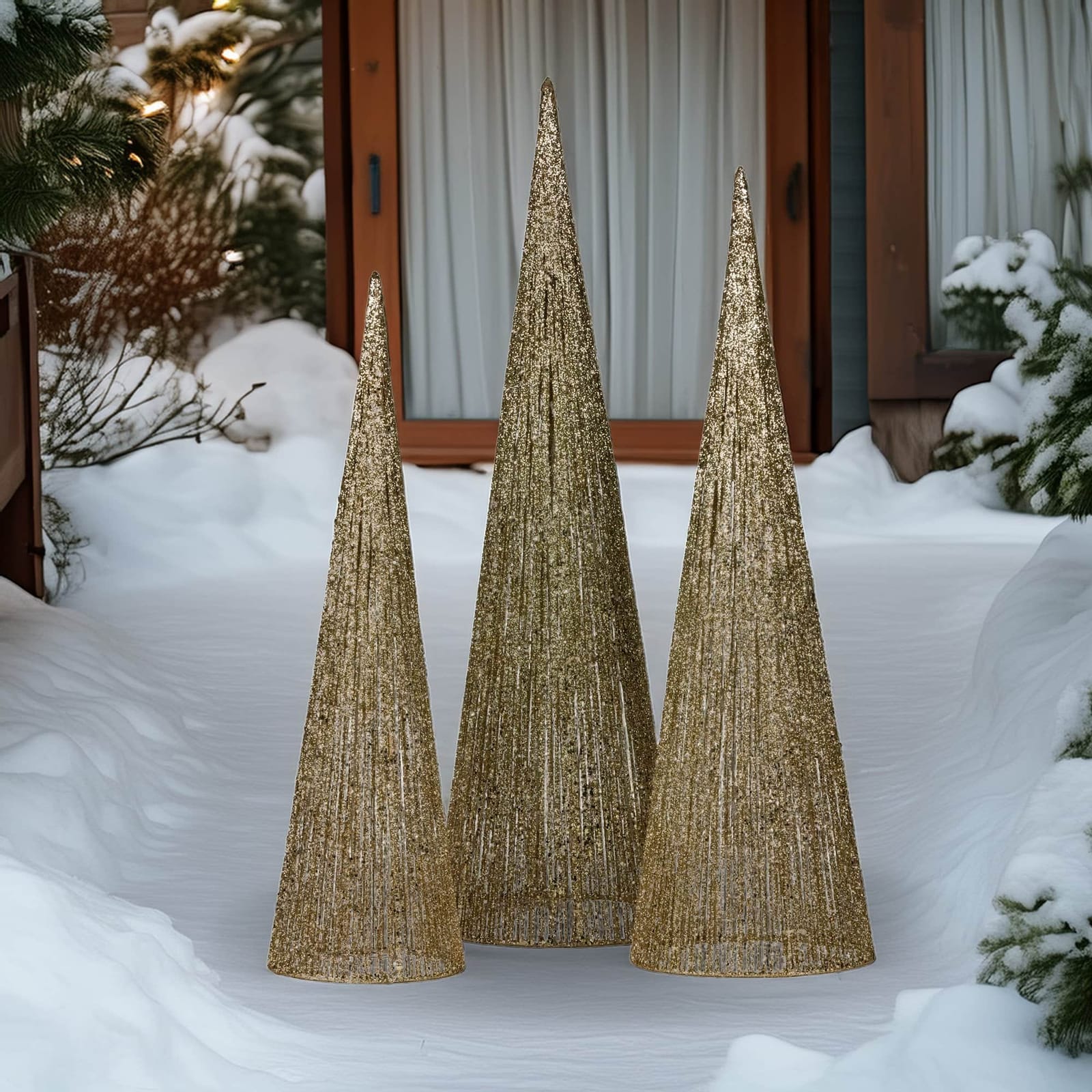 3pc Christmas Tree Indoor Outdoor Display Decoration LED Lights Front Yard Lawn - photo 10