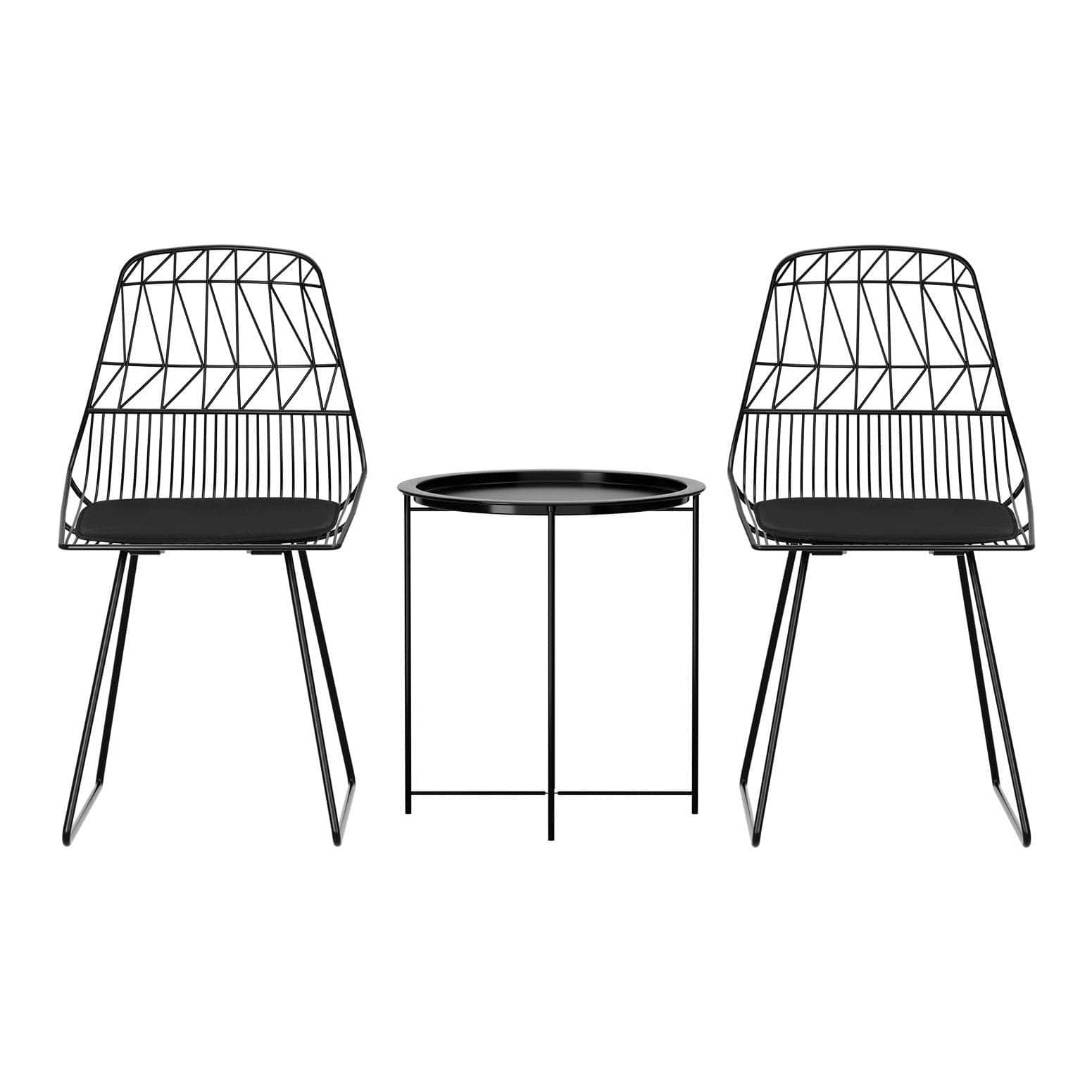 3Pc Outdoor Bistro Set Patio Furniture Lounge Chairs Table Garden
