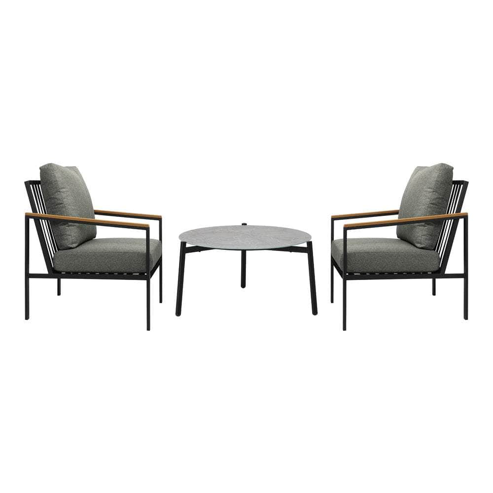 3PC Outdoor Patio Lounge Set 70cm & 50cm Coffee Table Sofa Chairs