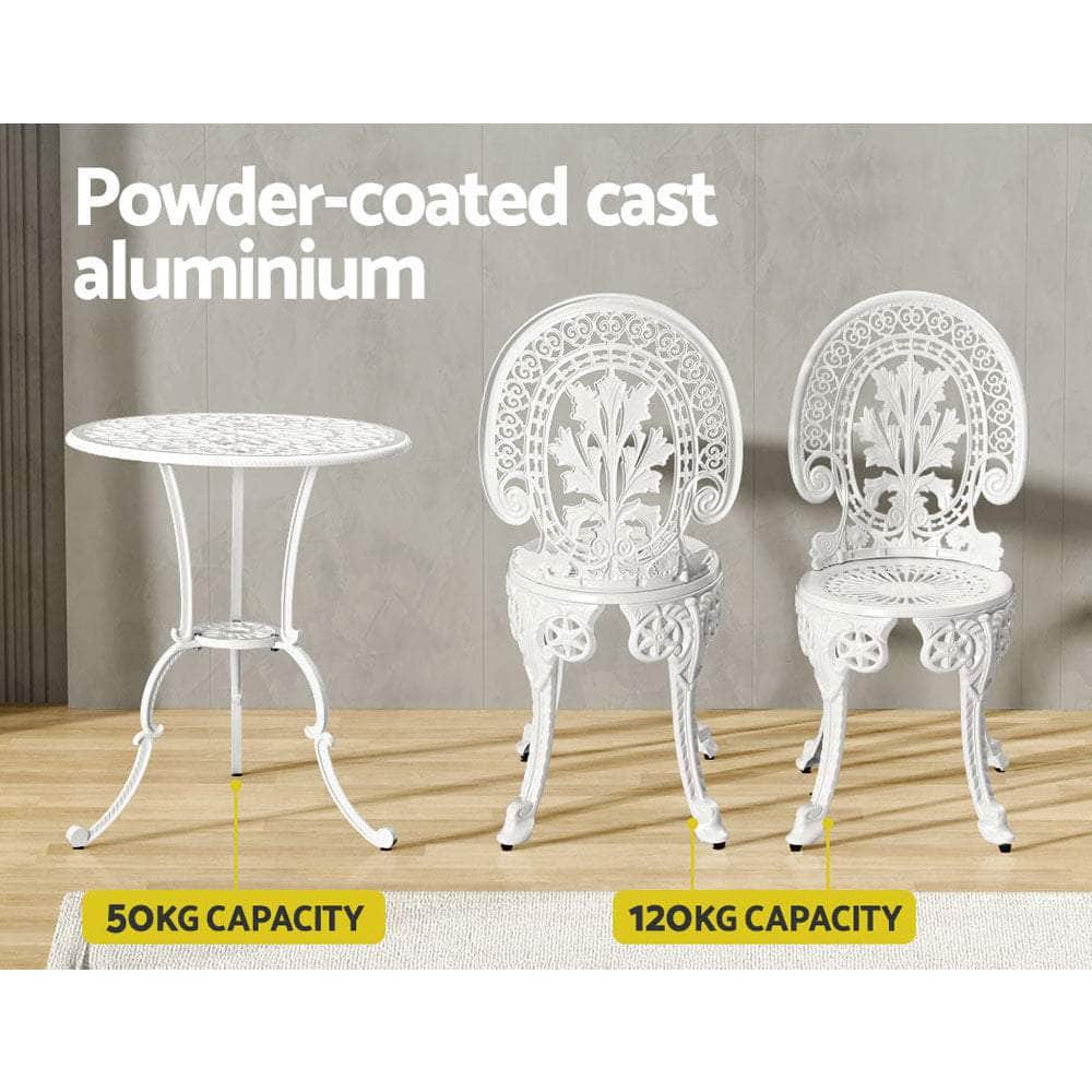 3Pc Patio Bistro Set - Aluminium Bronze
