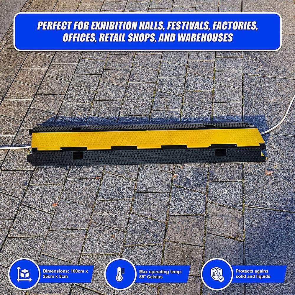 3Pcs 2-Cable Rubber Electrical Wire Cover Heavy Duty Protector