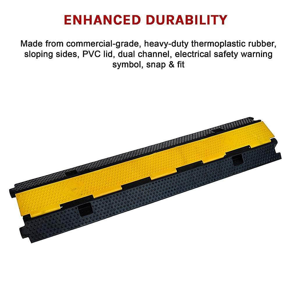 3Pcs 2-Cable Rubber Electrical Wire Cover Heavy Duty Protector
