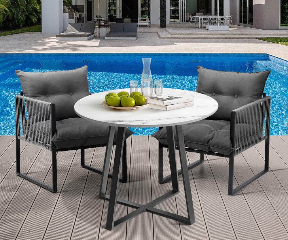 3PCS & 5PC Outdoor Dining Set Round Table and Chairs with Cushions