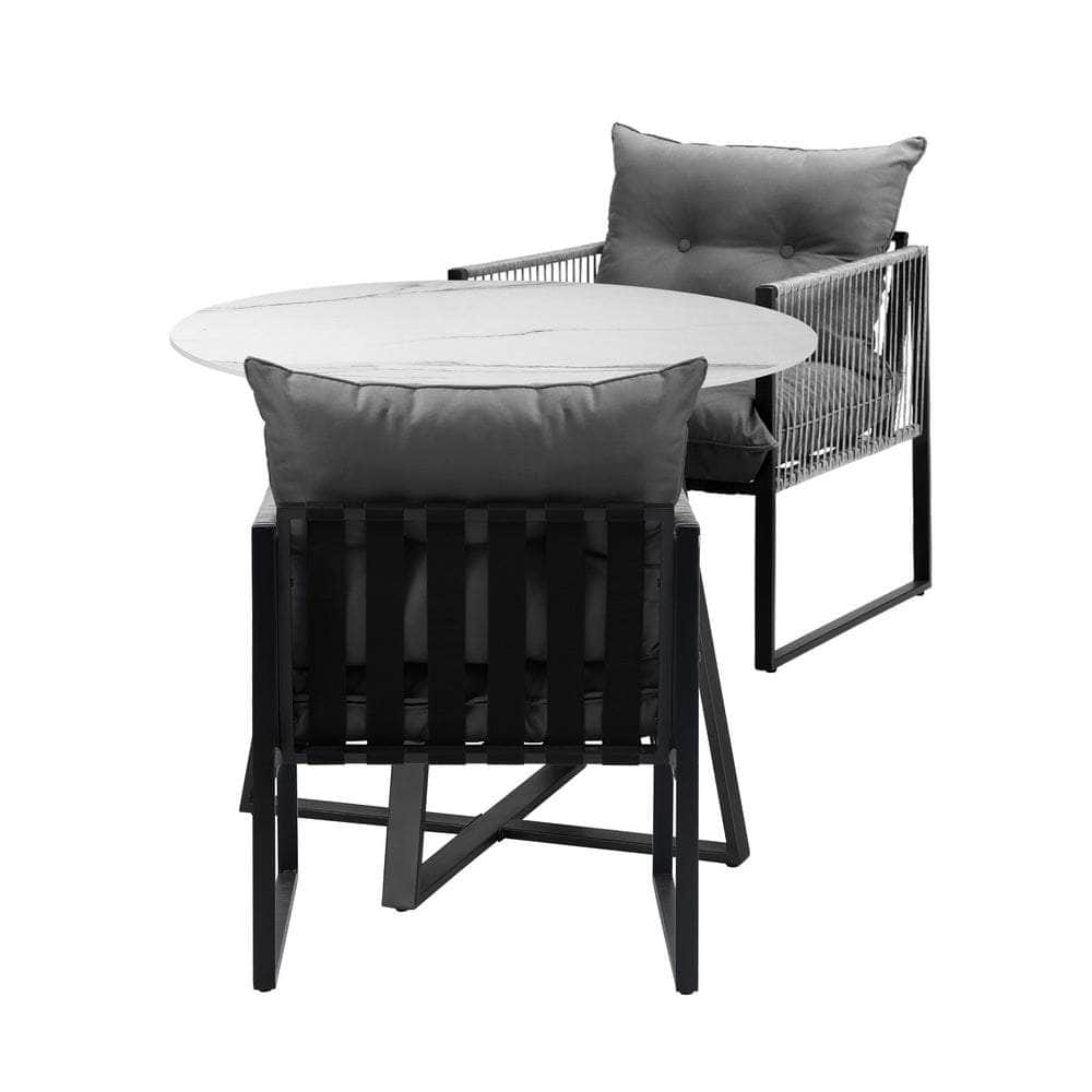 3PCS & 5PC Outdoor Dining Set Round Table and Chairs with Cushions