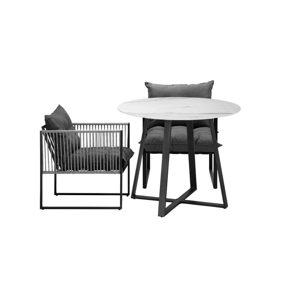 3PCS & 5PC Outdoor Dining Set Round Table and Chairs with Cushions