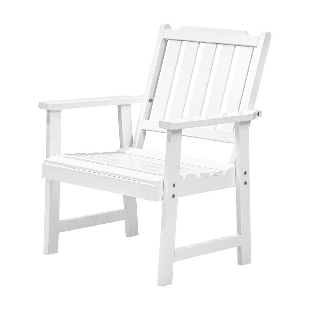 3PCS & 5PCS Outdoor Dining Set with Table & Solid Wood Chairs for Patio Use