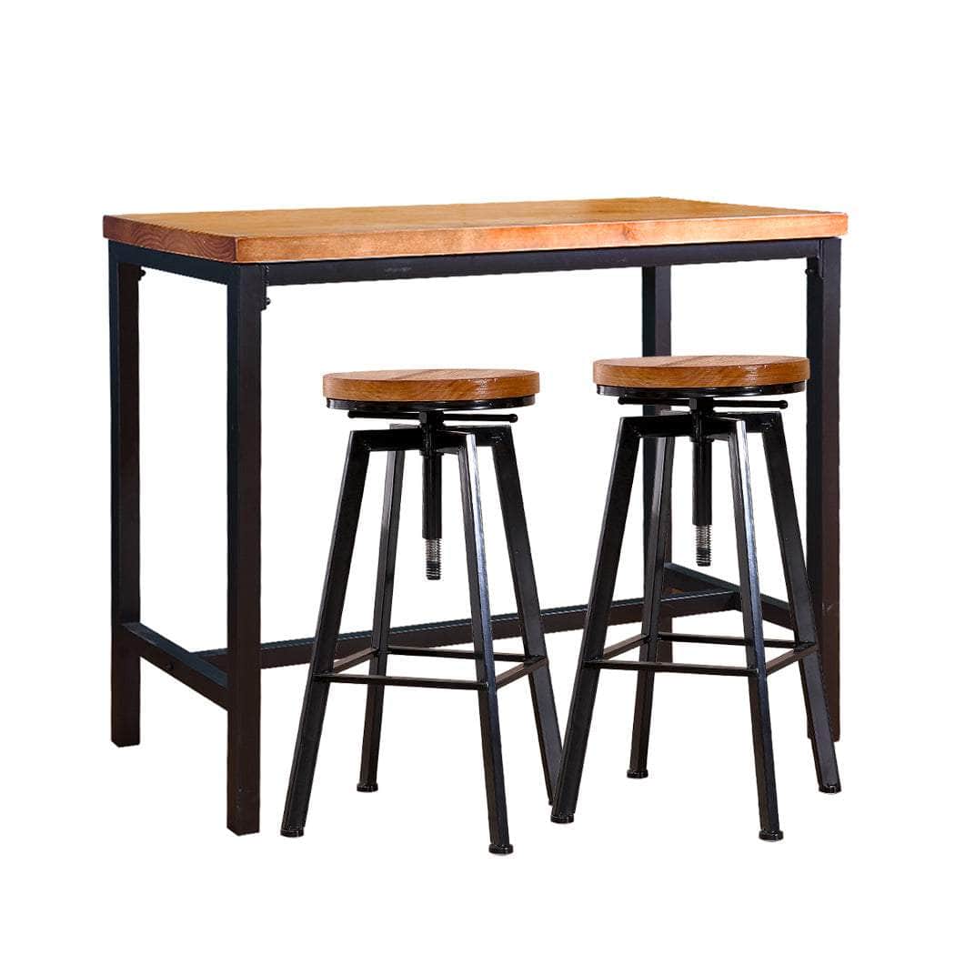 3pcs Bar Table Barstools Industrial