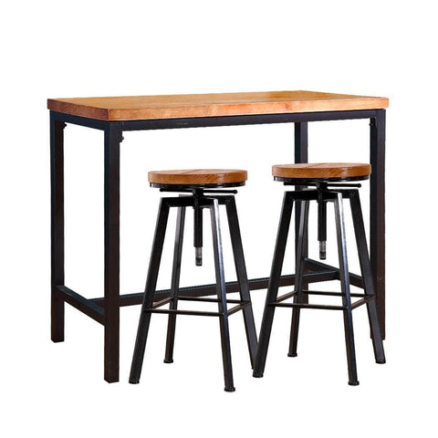 3pcs Bar Table Barstools Industrial