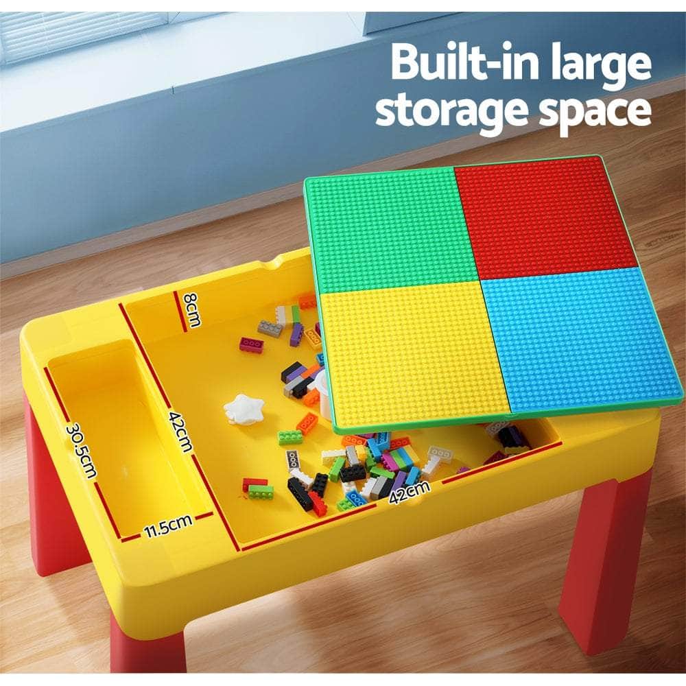 3Pcs Kids Table And Chairs Set Activity Chalkboard Toys Storage Desk