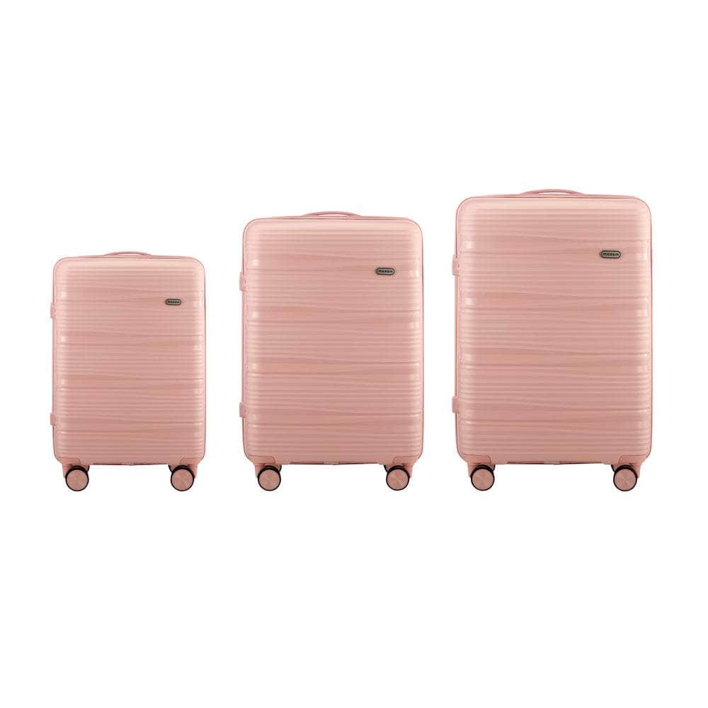 3PCS Luggage Suitcase Set PP Case TSA Lock Black