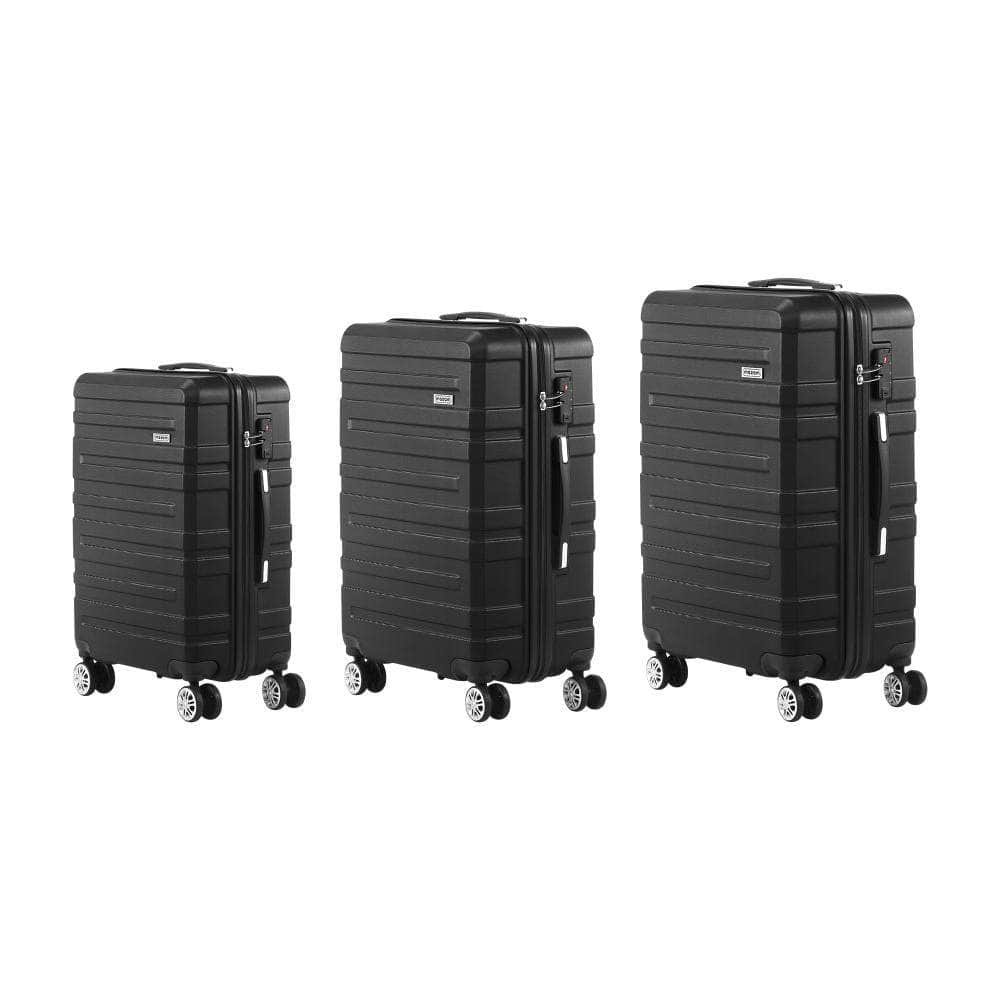 3PCS Luggage Suitcase Trolley Set Travel TSA Lock Storage Hard Case