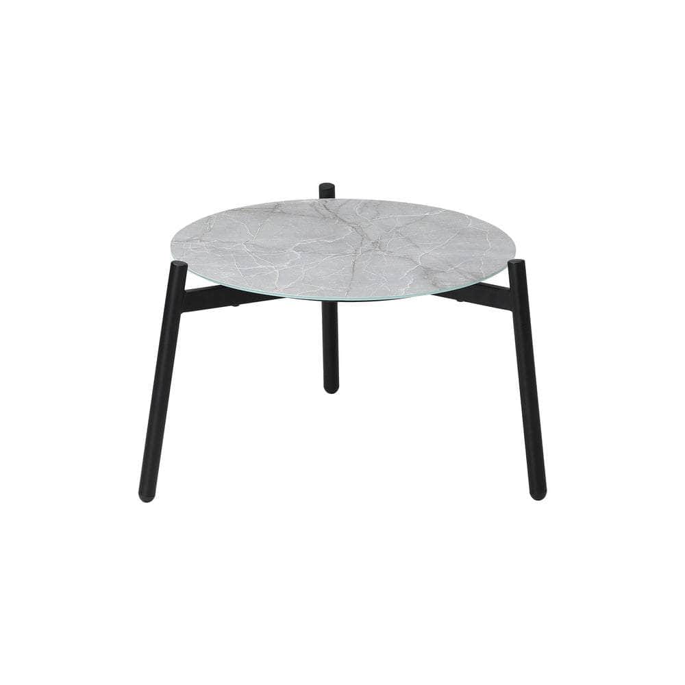 3PCS Outdoor Lounge Set Grey 50cm Coffee Table Chairs