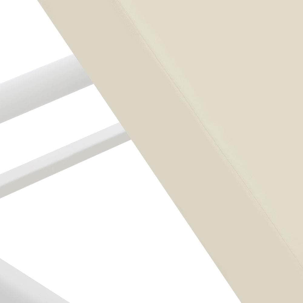 3PCS Sun Lounge Outdoor Lounger Set Table Chairs Beige & Grey