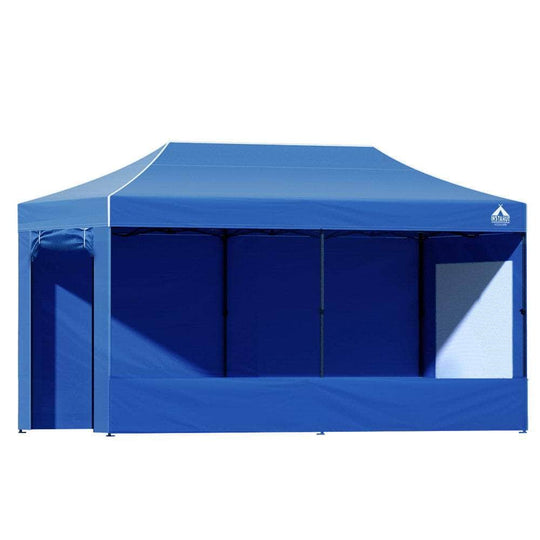 3x6 Pop Up Marquee Folding Tent Blue Outdoor Canopy Shelter