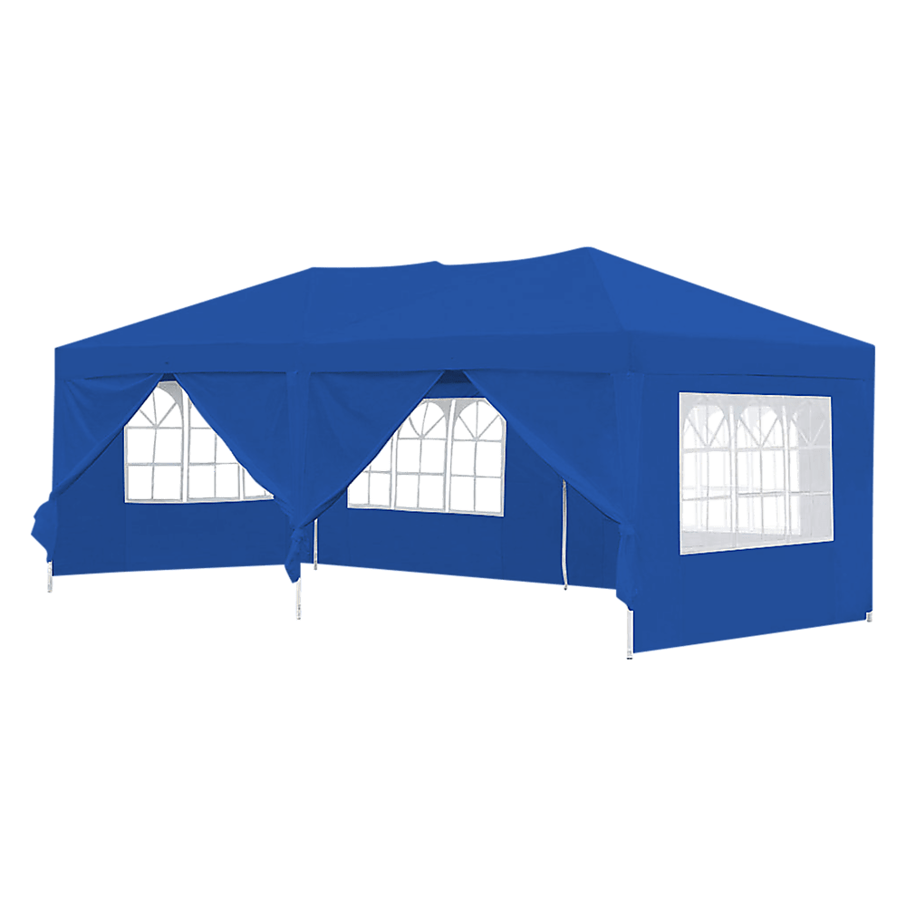 3x6m Gazebo Outdoor Marquee Tent Canopy Blue