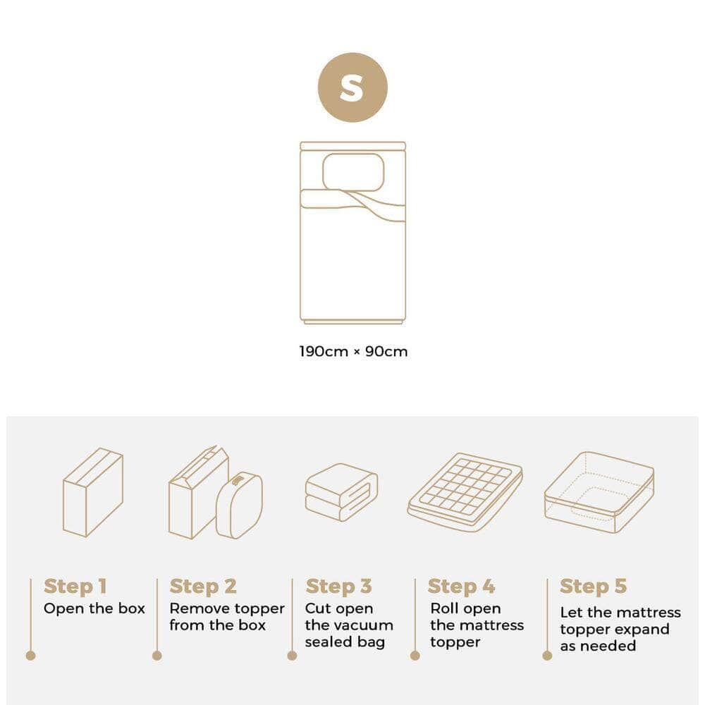 4.5cm Single Mattress Topper Pillowtop Mattress Topper 700GSM Mattress Cover | Single