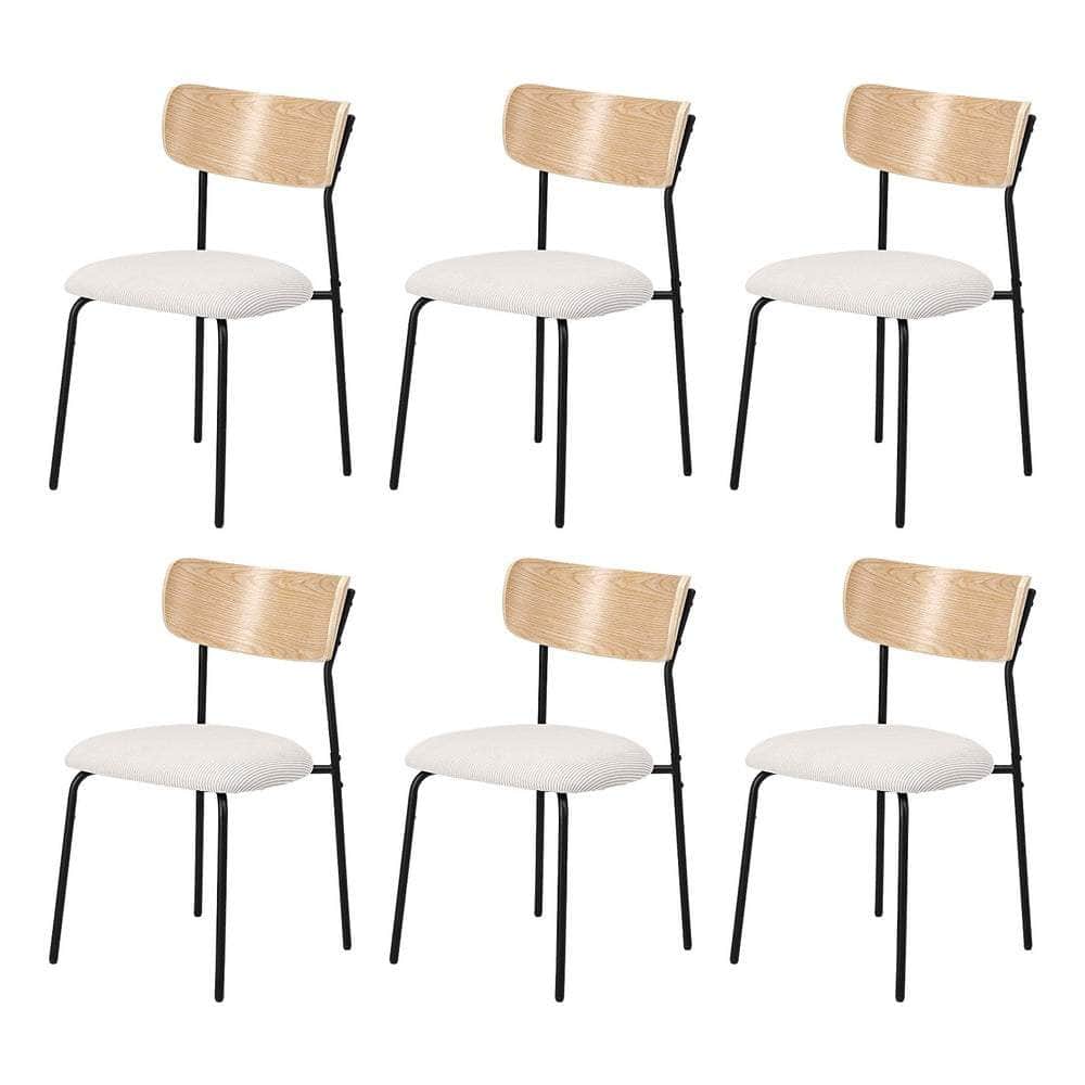 4/6/2/8 PCS Dining Chairs Padded Kitchen Chair Corduroy Beige
