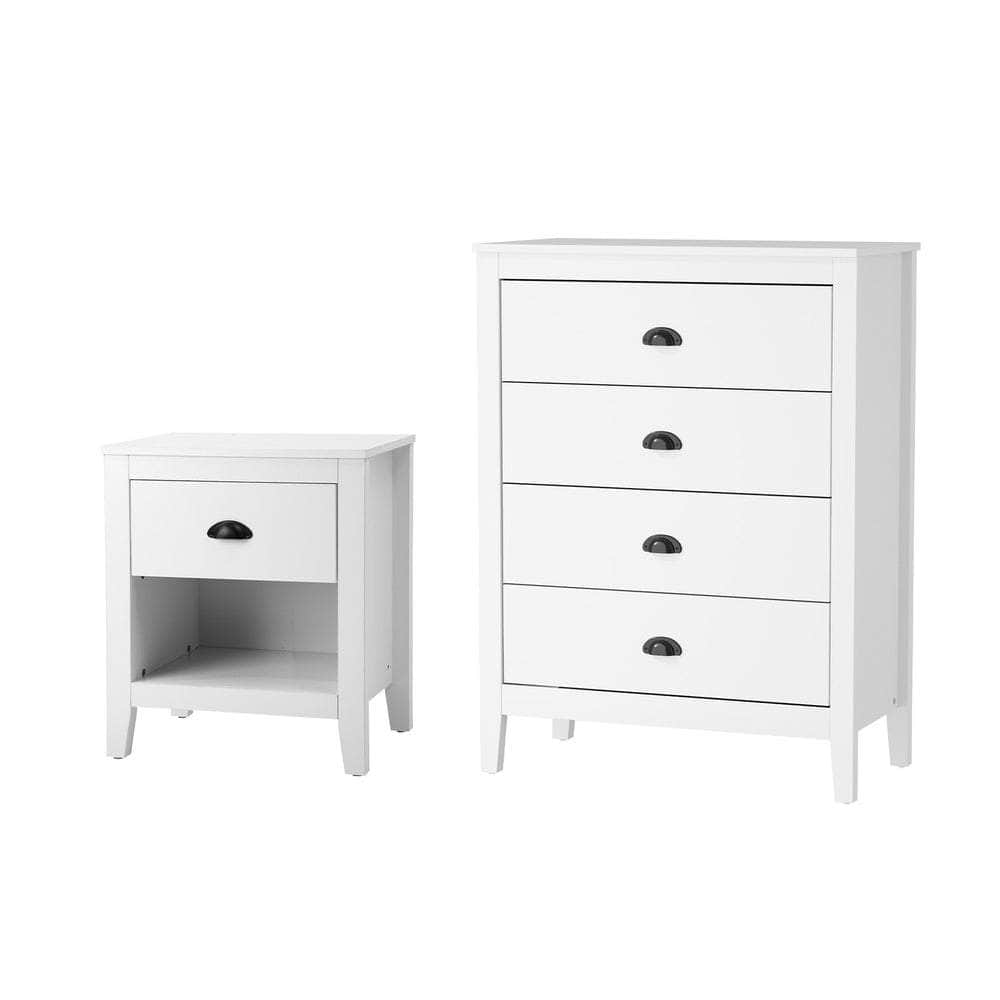 4/6 Chest of Drawers and Bedside Table Vintage Bedroom Set