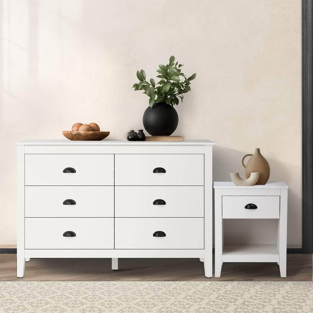 4/6 Chest of Drawers and Bedside Table Vintage Bedroom Set
