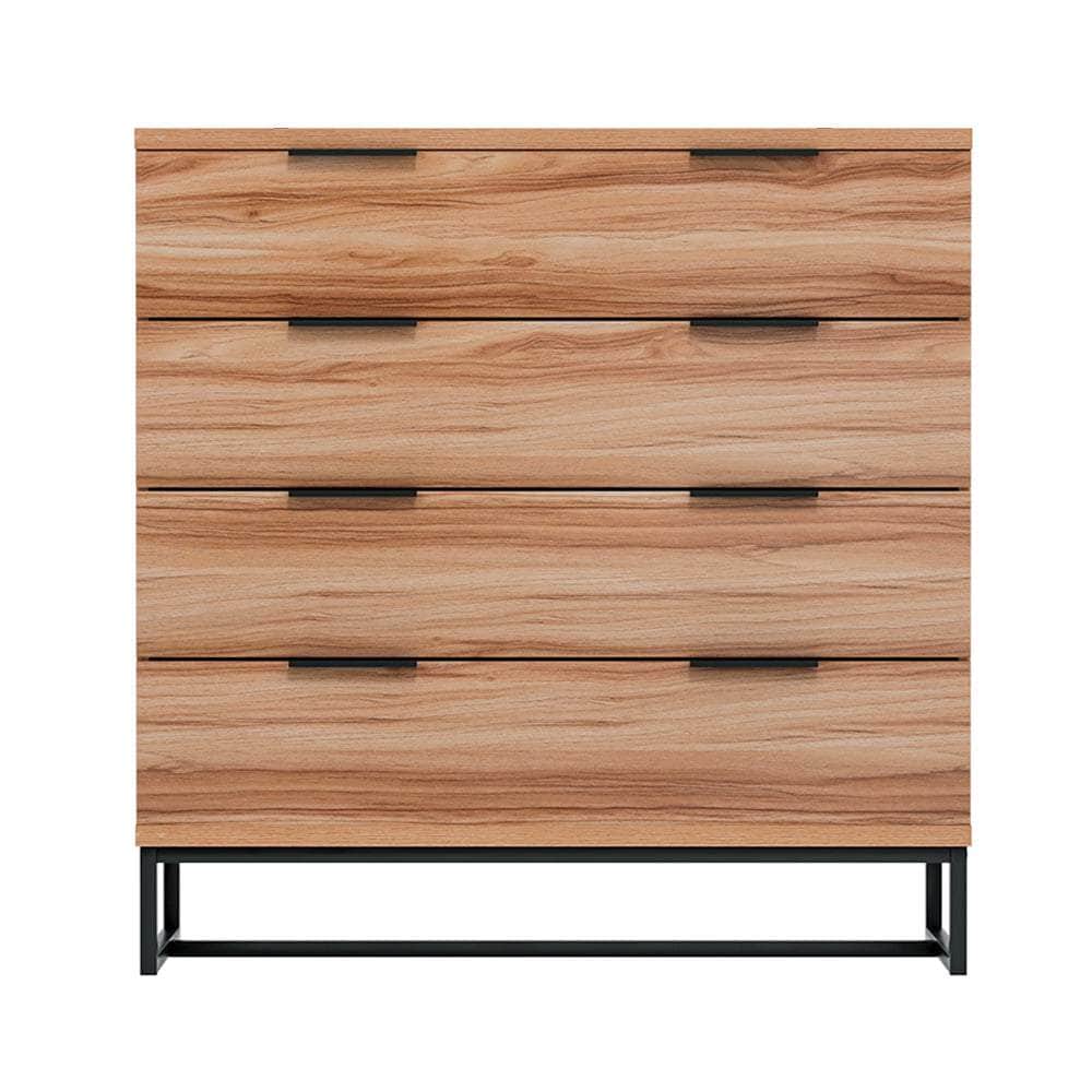 4 Chest Of Drawers Cabinet Dresser Table Tallboy Storage Bedroom Rust Oak