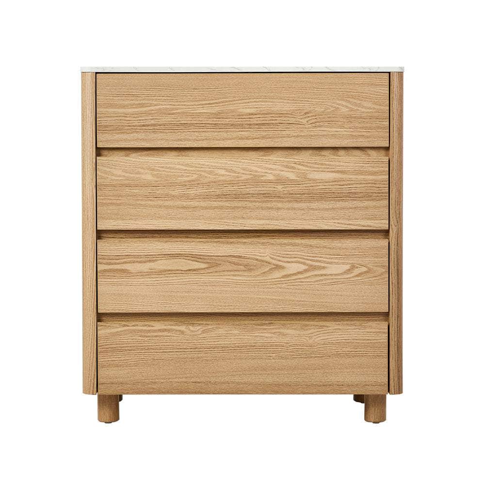 4 Chest of Drawers Dresser  Marble Top Natural