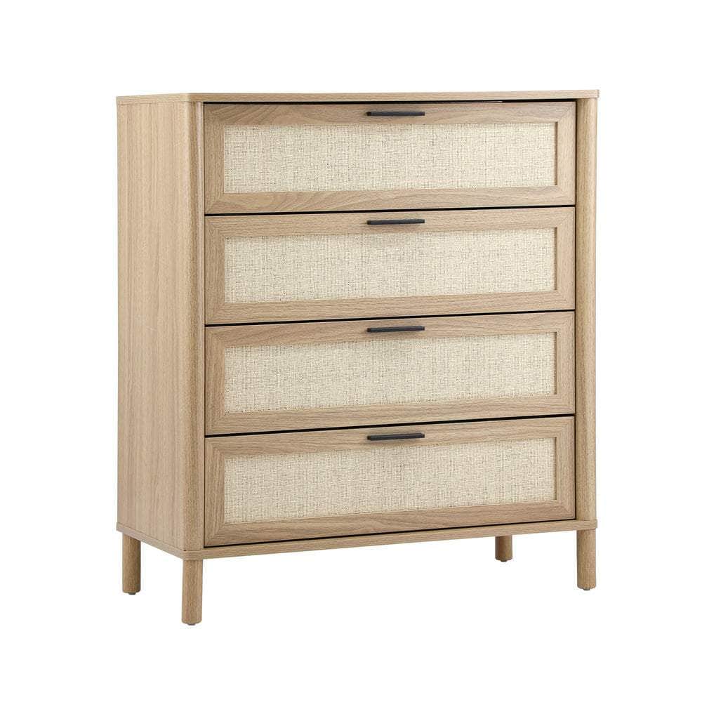 4 Chest of Drawers Rattan Dresser Natural