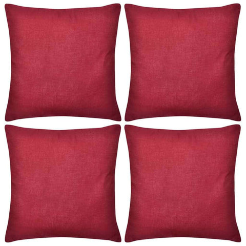 4 Cushion Covers Cotton( Burgundy )