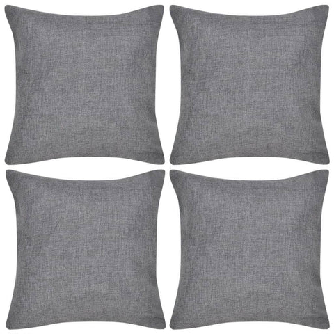 4 Cushion Covers Linen-look Anthracite