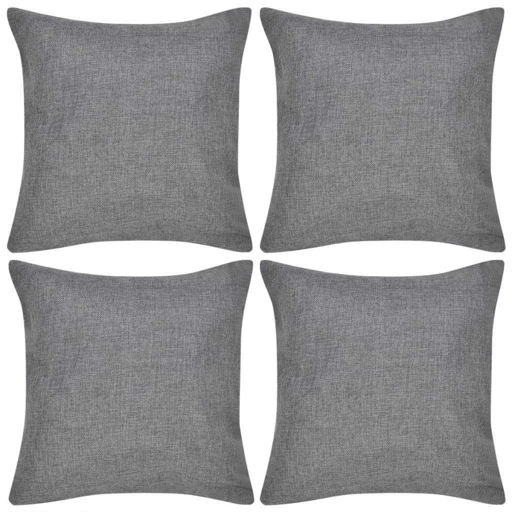 4 Cushion Covers Linen-look--Anthracite