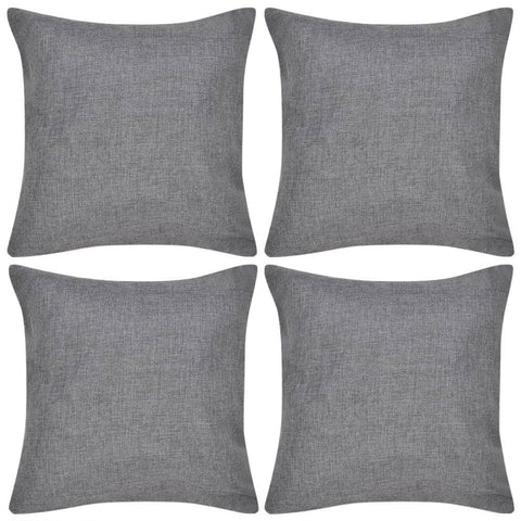 4 Cushion Covers Linen-look--Anthracite