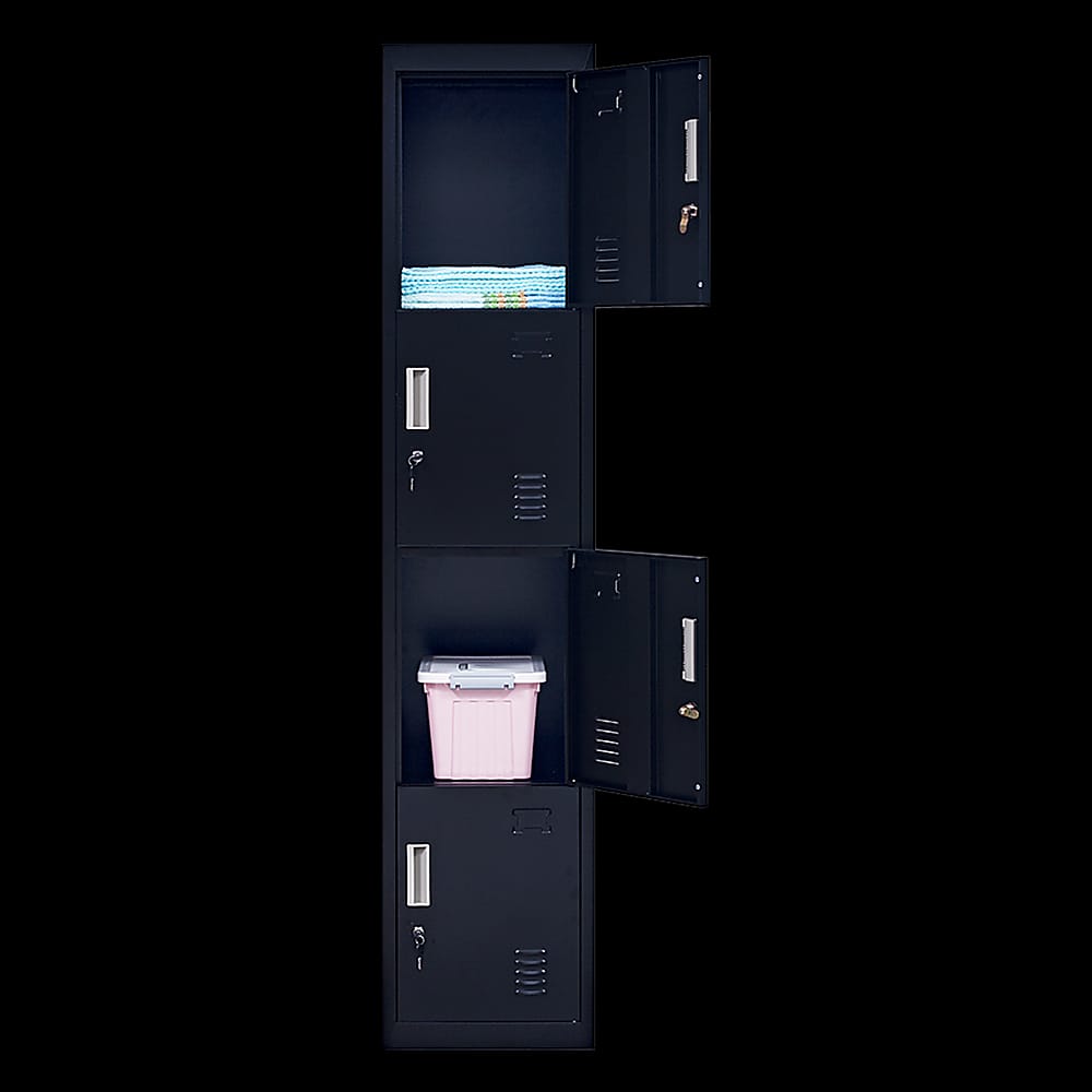 Storage Cabinets - Quad-Compartment Vertical Locker Efficient Storage Solution