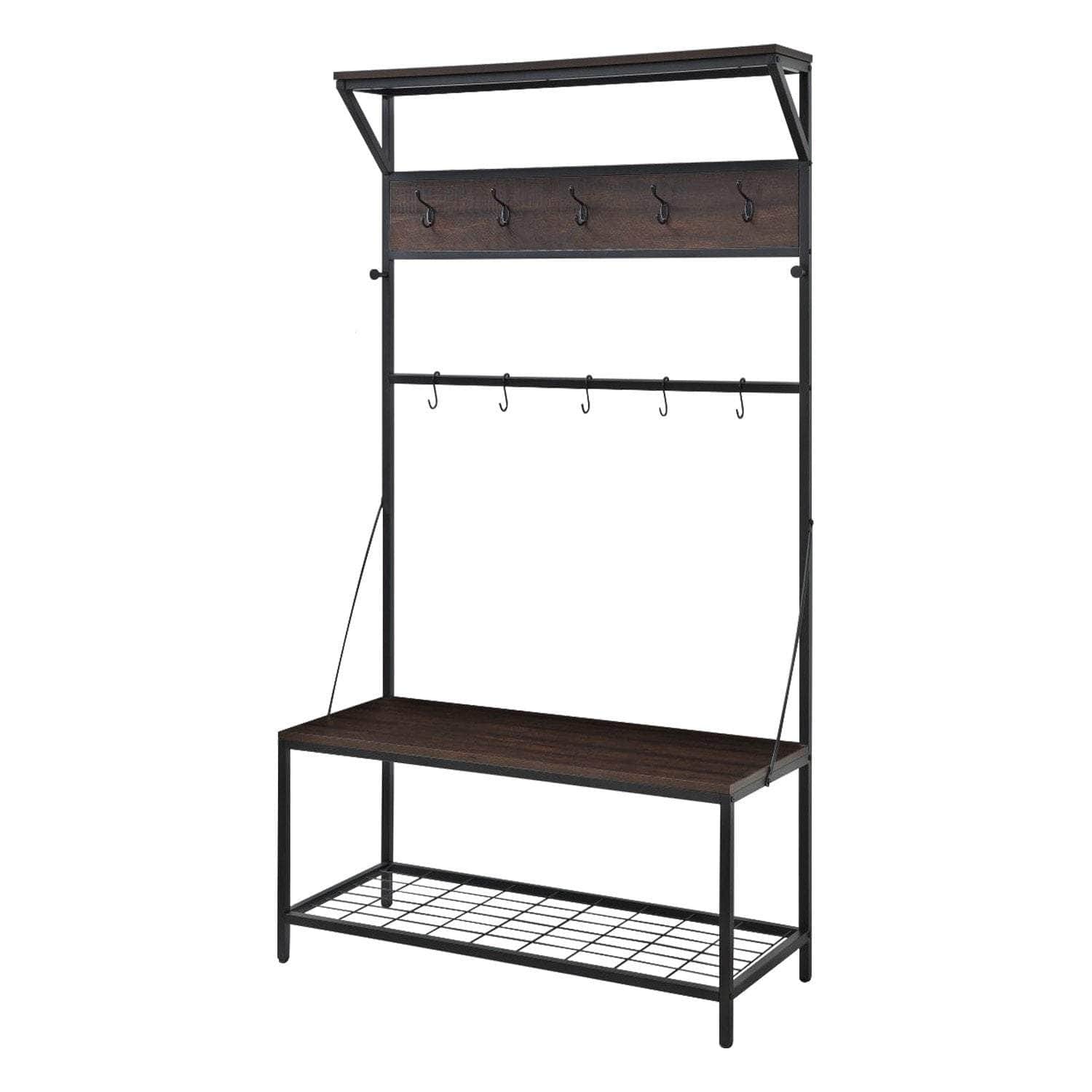4-in-1 Hall Tree Entryway Coat Rack