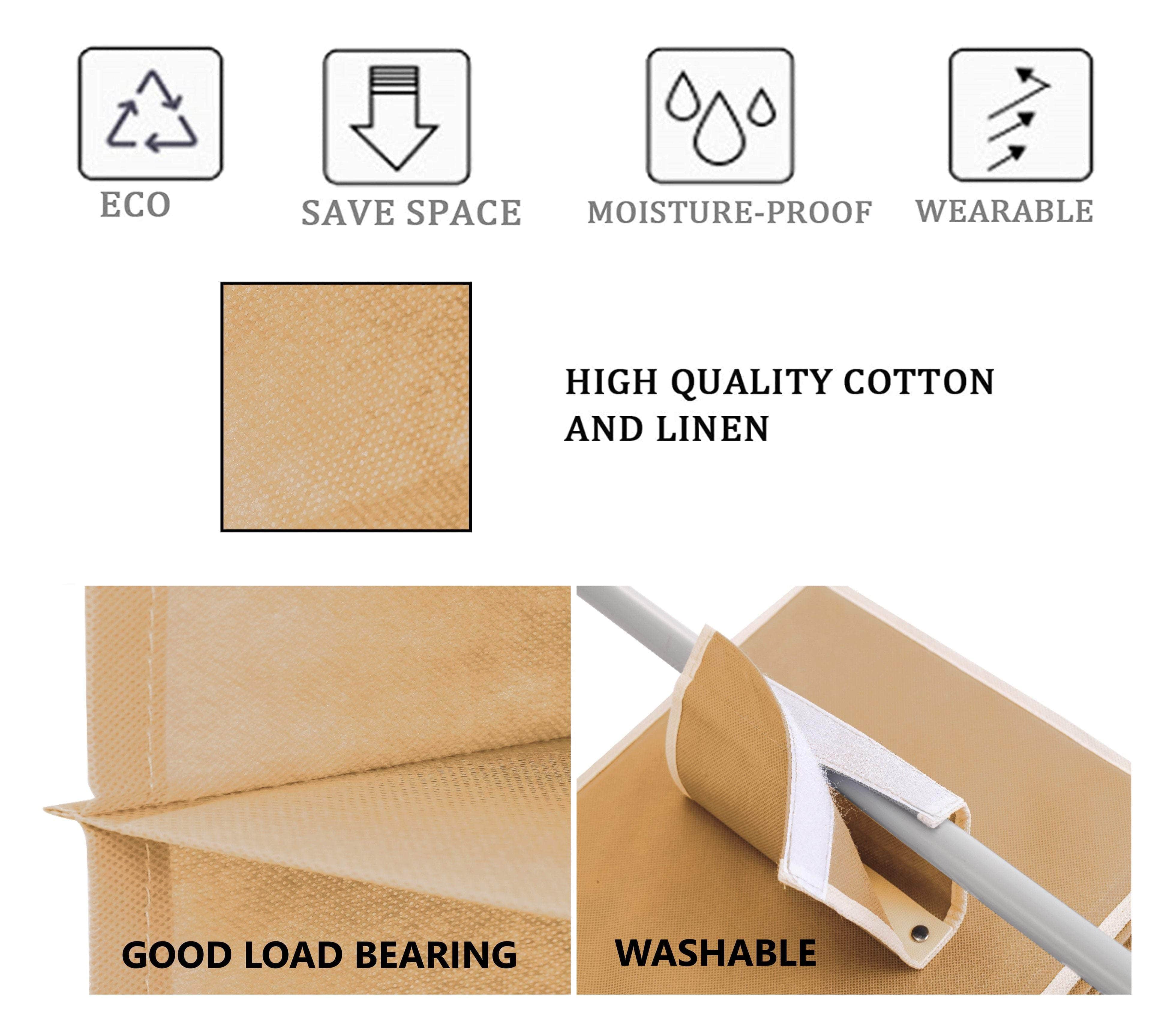 4 Pack - 2 X Fabric Drawer Organizer And 2 X Storage For Clothes (Beige)